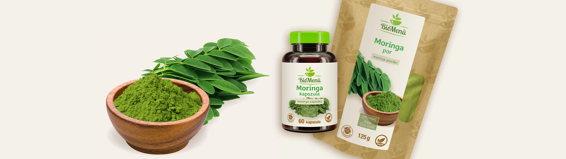 Moringa je superživilo, ki zagotavlja več kot 90 pomembnih vitaminov, mineralov in drugih hranil