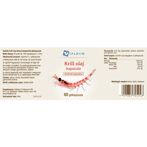 Caleido krilovo olje v kapsulah, 60 kapsul oznaka
