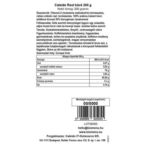 Caleido vlakninska kava, 200 g oznaka