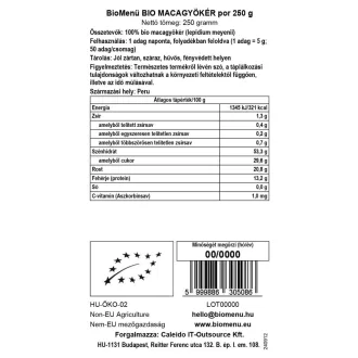 BioMenü organska maca korenina v prahu 250 g slika izdelka