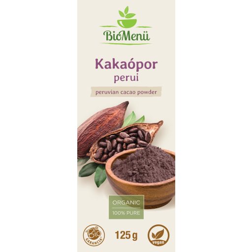 BioMenü ekološki perujski kakavov prah 125 g oznaka