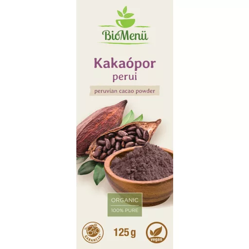BioMenü ekološki perujski kakavov prah 125 g oznaka
