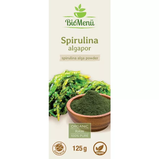BioMenü ekološki prah alg spirulina 125 g oznaka