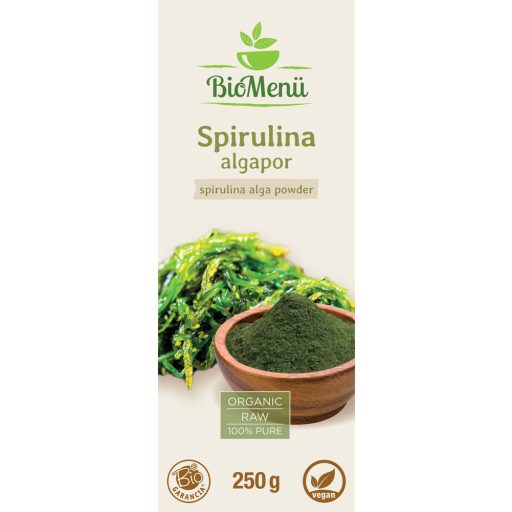 BioMenü ekološki prah alg spirulina 250 g oznaka