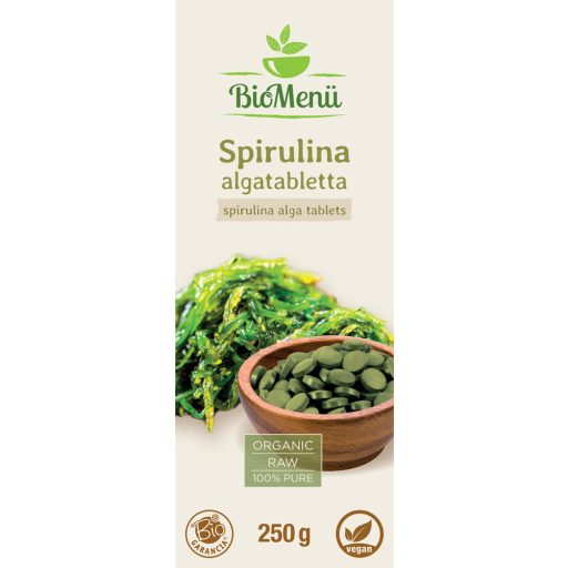 BioMenü organske tablete spirulina alge 250 g oznaka