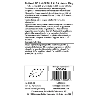BioMenü organske tablete iz alg chlorella 250 g slika izdelka