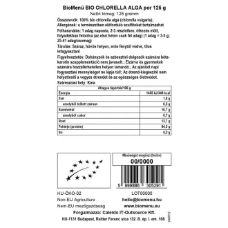 BioMenü organska alga chlorella v prahu 125 g slika izdelka