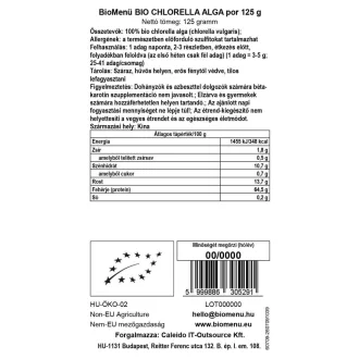 BioMenü organska alga chlorella v prahu 125 g slika izdelka