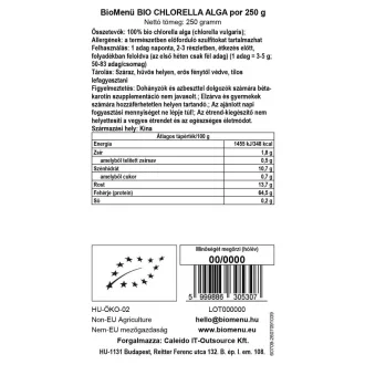 BioMenü organska alga chlorella v prahu 250 g slika izdelka
