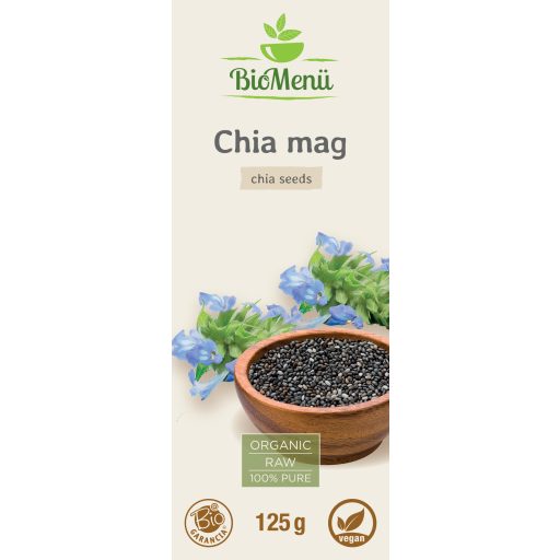 BioMenü organska semena chia 125 g oznaka
