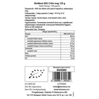 BioMenü organska semena chia 125 g slika izdelka