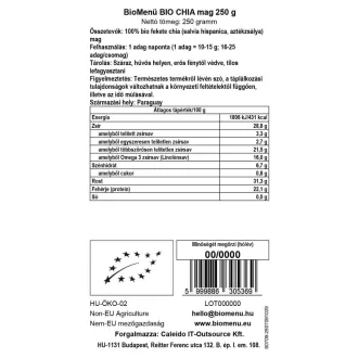BioMenü organska semena chia 250 g slika izdelka