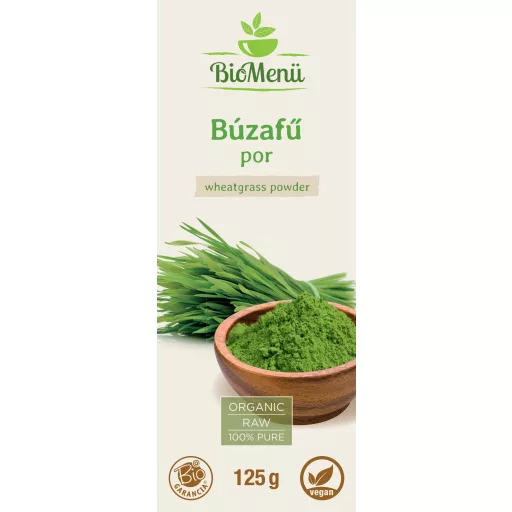 BioMenü ekološki prah pšenične trave 125 g oznaka