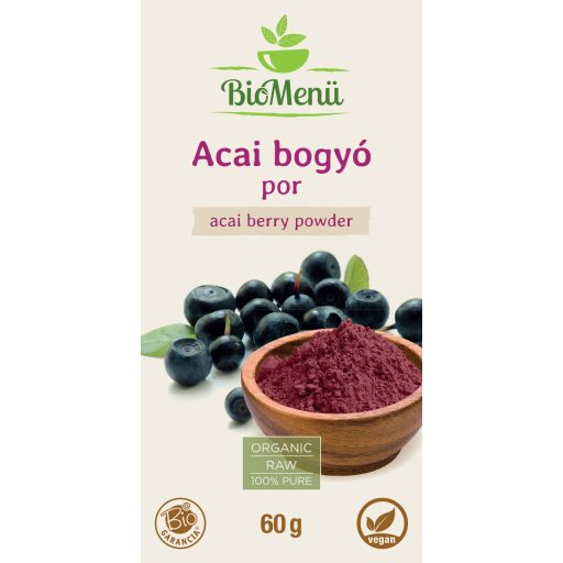 BioMenü organski prah iz acai jagod 60 g oznaka