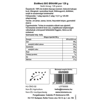 BioMenü ekološki prah brahmi 125 g slika izdelka