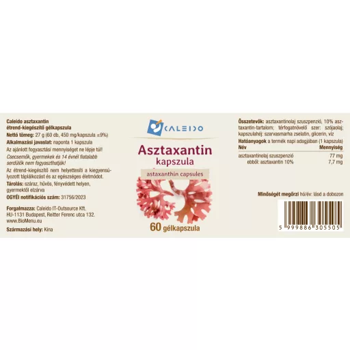 Caleido kapsule astaksantina 60 kosov oznaka