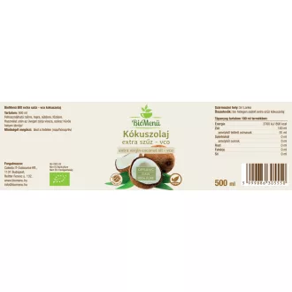BioMenü organsko kokosovo olje ekstra deviško vco 500 ml slika izdelka