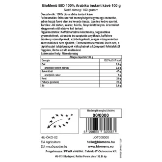BioMenü organska 100 % Arabica instant kava 100 g slika izdelka