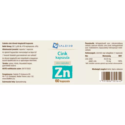 Caleido kapsule cinka 60 kapsul material