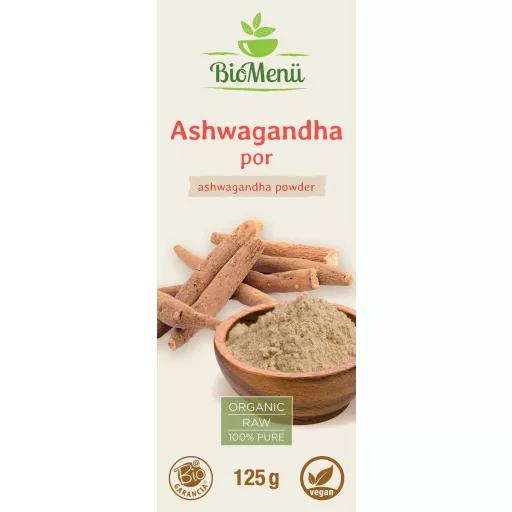 BioMenü ekološki prah ashwagandha 125 g oznaka