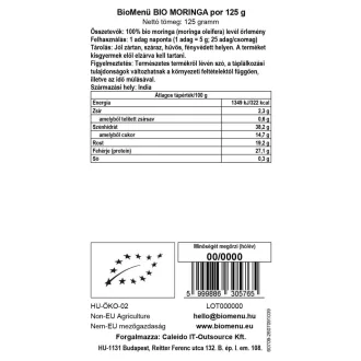 BioMenü organska moringa v prahu 125 g slika izdelka