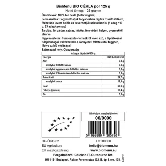 BioMenü ekološki prah rdeče pese 125 g slika izdelka