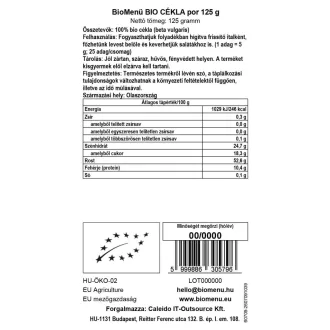 BioMenü ekološki prah rdeče pese 125 g slika izdelka