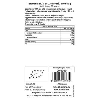 BioMenü ekološki mlet cejlonski cimet 60 g slika izdelka
