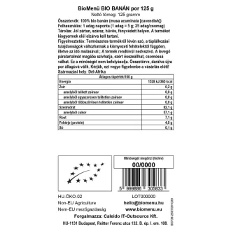 BioMenü ekološki bananin prah 125 g slika izdelka
