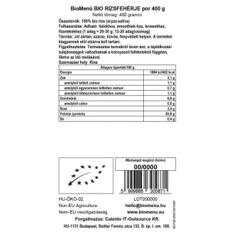 BioMenü ekološki rižev beljakovinski prah 400 g slika izdelka