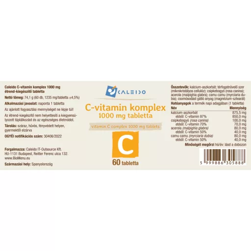 Caleido kompleks vitamina C 1000 mg tablete 60 kapsul oznaka