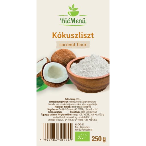 BioMenü ekološka kokosova moka 250 g oznaka