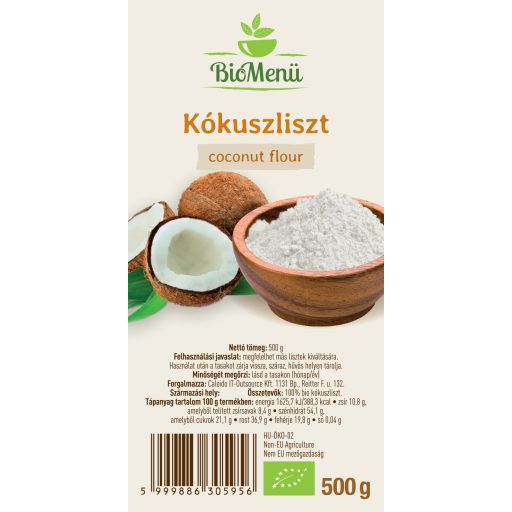 BioMenü ekološka kokosova moka 500 g oznaka
