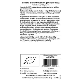 BioMenü ekološki prah gobe ganoderma 100 g slika izdelka