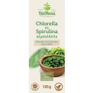 BioMenü organske tablete iz alg chlorella in spirulina 125 g oznaka