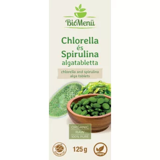 BioMenü organske tablete iz alg chlorella in spirulina 125 g slika izdelka