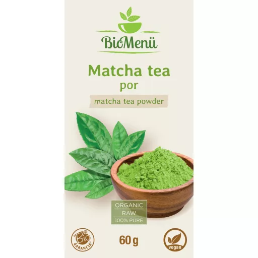 BioMenü organski matcha čaj v prahu 60 g oznaka