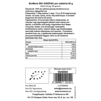 BioMenü ekološki sibirski ginseng v prahu 60 g slika izdelka