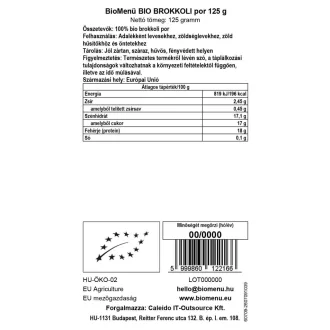 BioMenü ekološki prah brokolija 125 g slika izdelka