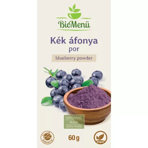 BioMenü ekološki borovničev prah 60 g oznaka
