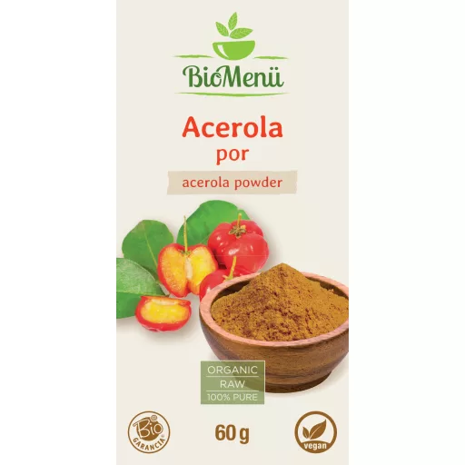 BioMenü organski prah iz acerola jagod 60 g oznaka