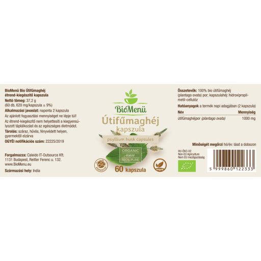 BioMenü ekološke kapsule psiliumove lupine 60 kosov oznaka