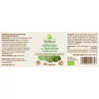 BioMenü organske kapsule iz alg chlorella in spirulina 60 kosov slika izdelka