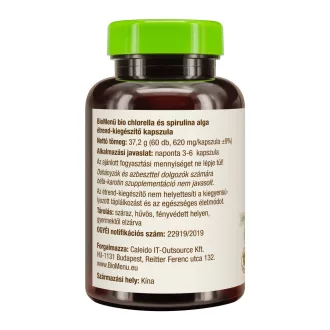BioMenü organske kapsule iz alg chlorella in spirulina 60 kosov slika izdelka