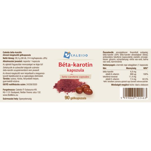 Caleido kapsule beta-karotena 90 kosov oznaka