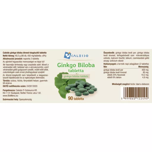 Caleido Tablete ginkgo biloba, 90 tablet oznaka