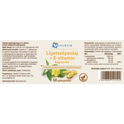 Caleido Kapsule z oljem iz večernega primula + vitamin E 60 kapsul oznaka