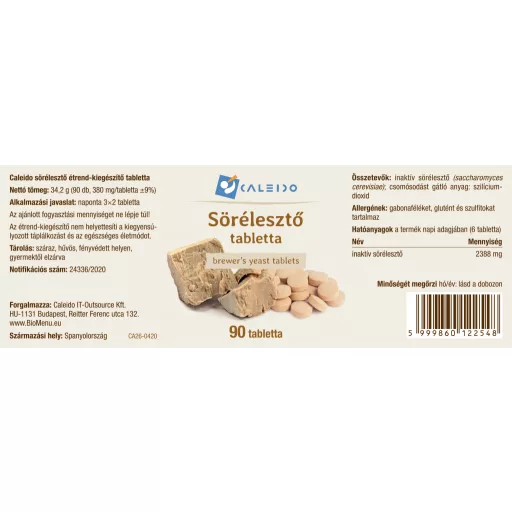Caleido tablete pivskega kvasa, 90 tablet oznaka