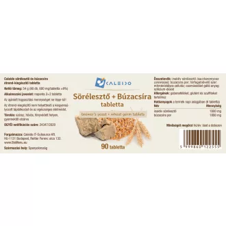 Caleido tablete pivskega kvasa + pšeničnih kalčkov, 90 tablet slika izdelka