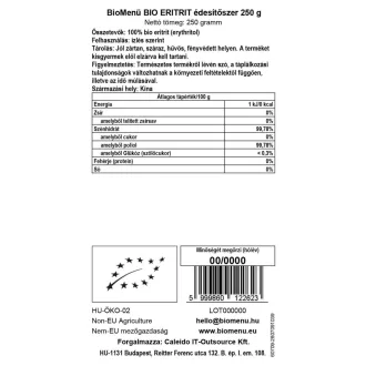 BioMenü ekološko sladilo eritritol 250 g slika izdelka